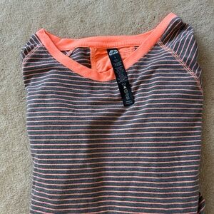 RBX Orange and Gray Striped work out Tee